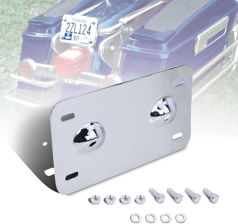 SoCiMa Lay Down License Plate Mount Brackets Fit for 1999-2008 Harley Touring Road Street Electra Glide Models - Image 1
